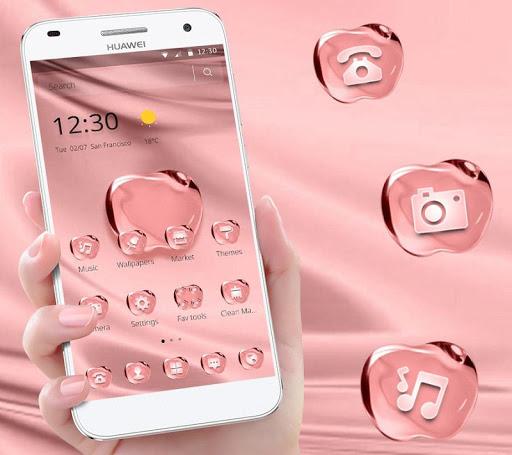 Rose Gold Color Crystal Apple Theme - Image screenshot of android app