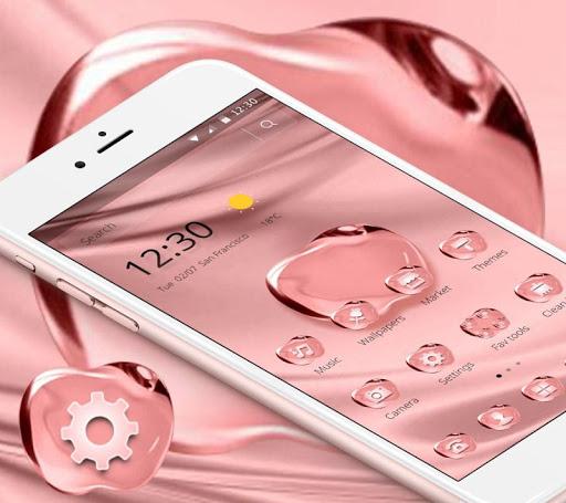 Rose Gold Color Crystal Apple Theme - Image screenshot of android app