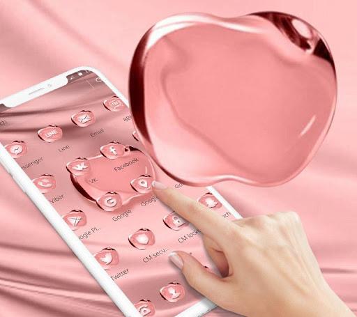 Rose Gold Color Crystal Apple Theme - Image screenshot of android app