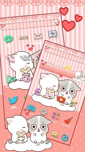 Pink Cute Kitty Lover Theme - Image screenshot of android app