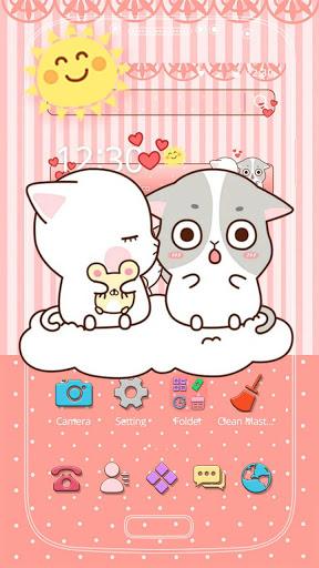 Pink Cute Kitty Lover Theme - عکس برنامه موبایلی اندروید