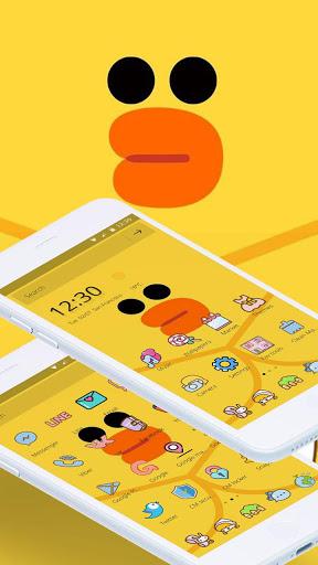 Cartoon Yellow Cute Duck Theme - Image screenshot of android app