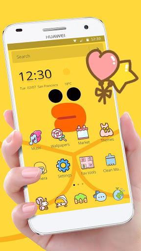 Cartoon Yellow Cute Duck Theme - Image screenshot of android app