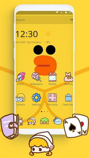 Cartoon Yellow Cute Duck Theme - Image screenshot of android app