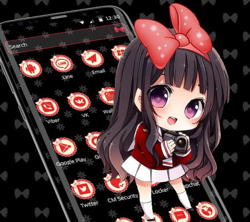 Kawaii Cute Girl Theme🙋 - Image screenshot of android app