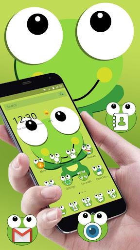 Green Cartoon Frog Big Eyes Theme - Image screenshot of android app