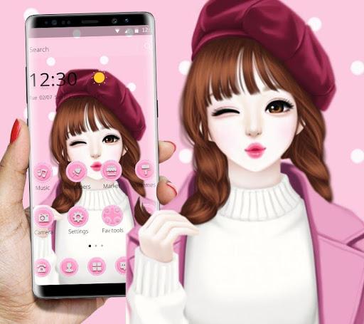 Pink Sweet Girl Love Theme - Image screenshot of android app