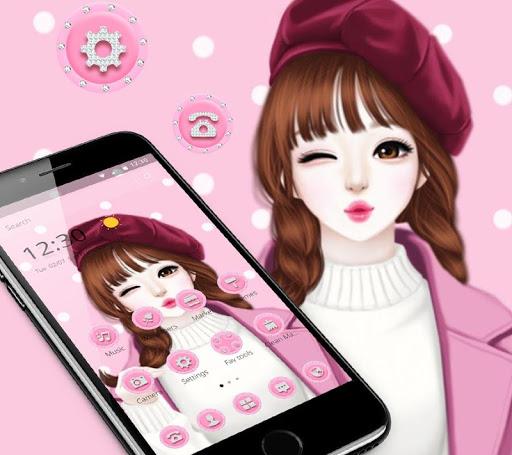 Pink Sweet Girl Love Theme - Image screenshot of android app
