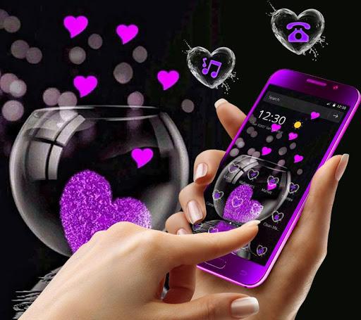 Pink Love Heart Theme - Image screenshot of android app