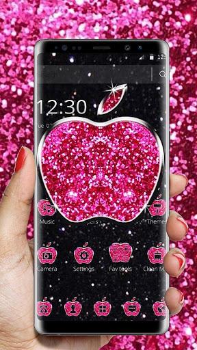 Pink Glitter Apple Black Business Theme - Image screenshot of android app