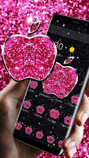 Pink Glitter Apple Black Business Theme - Image screenshot of android app
