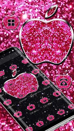 Pink Glitter Apple Black Business Theme - Image screenshot of android app