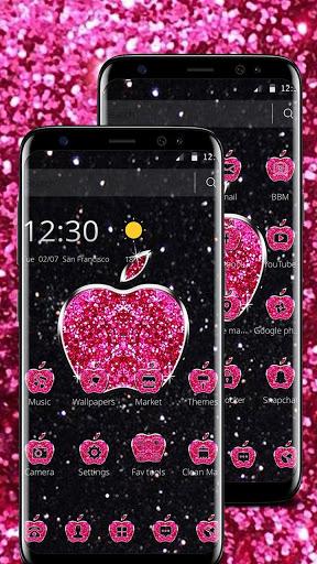 Pink Glitter Apple Black Business Theme - Image screenshot of android app