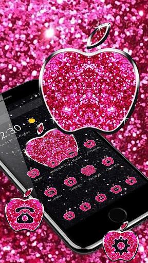 Pink Glitter Apple Black Business Theme - Image screenshot of android app