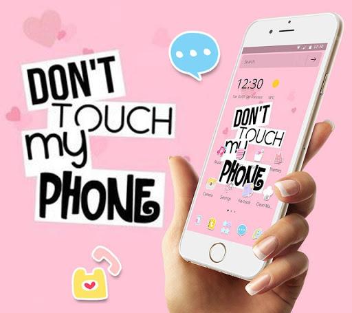 Pink Don't Touch My Phone Theme - Image screenshot of android app