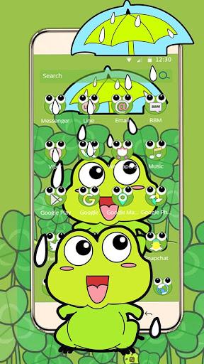 Lovely Frog Big Eye Raindrop Cartoon Theme - عکس برنامه موبایلی اندروید
