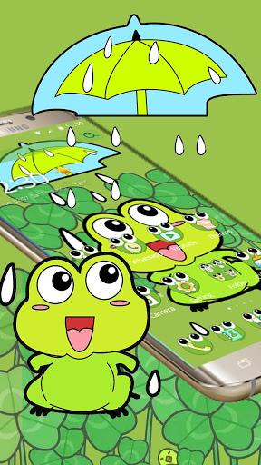 Lovely Frog Big Eye Raindrop Cartoon Theme - عکس برنامه موبایلی اندروید
