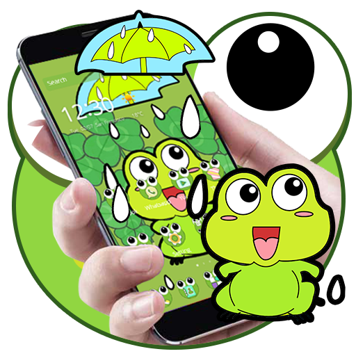 Lovely Frog Big Eye Raindrop Cartoon Theme - عکس برنامه موبایلی اندروید