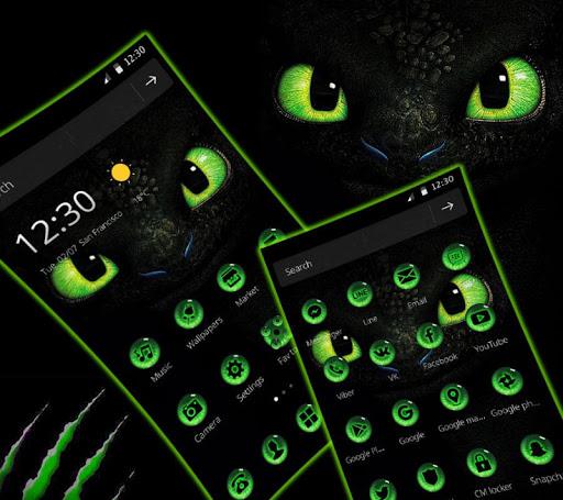 Green Dragon Eyes Theme - Image screenshot of android app