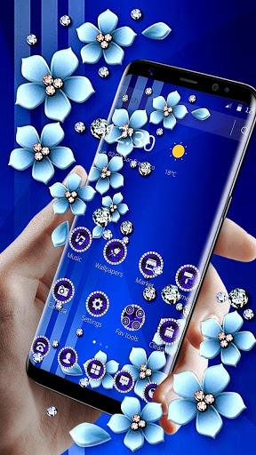 Blue Flower Glitter Diamond Business Theme - عکس برنامه موبایلی اندروید