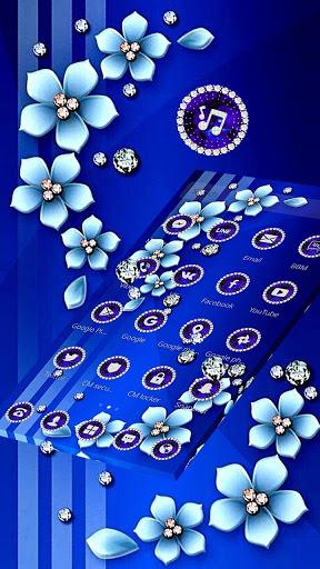 Blue Flower Glitter Diamond Business Theme - عکس برنامه موبایلی اندروید