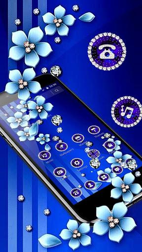 Blue Flower Glitter Diamond Business Theme - Image screenshot of android app
