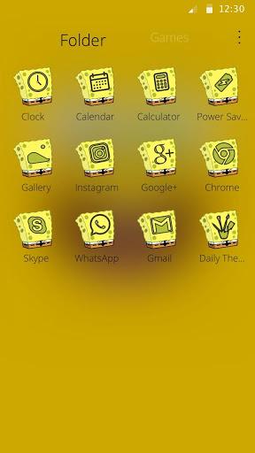 Cute Yellow Cartoon Theme - عکس برنامه موبایلی اندروید