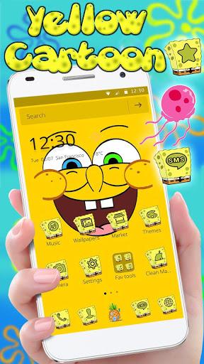 Cute Yellow Cartoon Theme - Image screenshot of android app