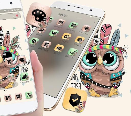 Cute Cartoon Owl Sketch Launcher Theme 🦉 - Image screenshot of android app