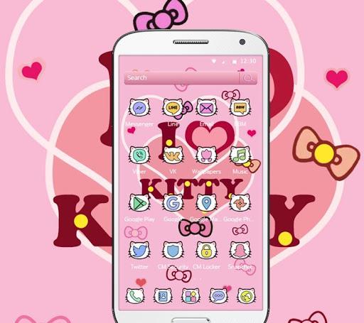 Kitty Princess Pink Butterfly theme - عکس برنامه موبایلی اندروید