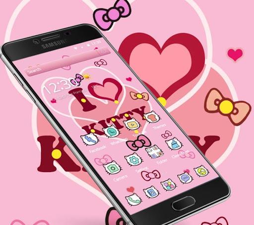 Kitty Princess Pink Butterfly theme - Image screenshot of android app