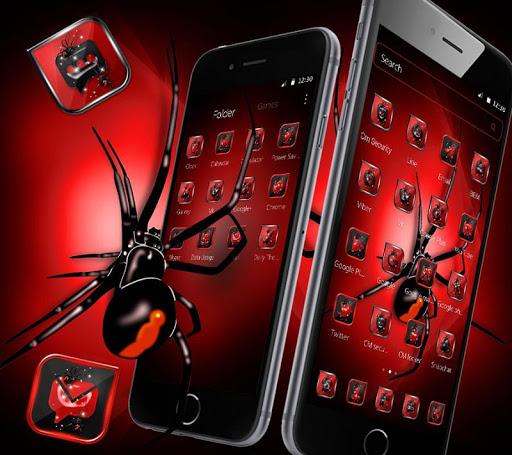 Red Dark Black Spider Launcher Theme 🕷️🕸️ - Image screenshot of android app