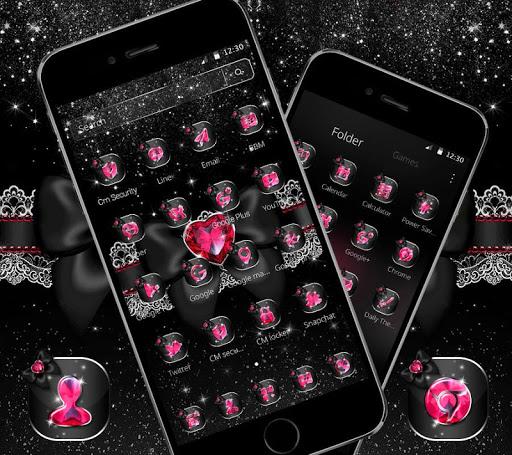 Golden Black Pink Heart Diamond Theme 🎀 - Image screenshot of android app