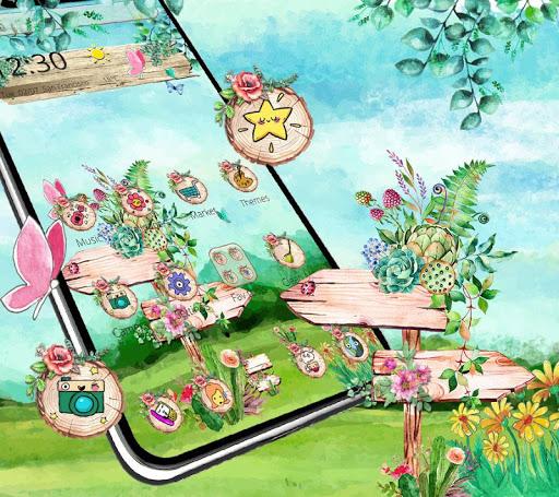 Green Floral Garden Theme - Image screenshot of android app