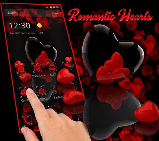 Romantic Cute Red Love Heart Theme - Image screenshot of android app