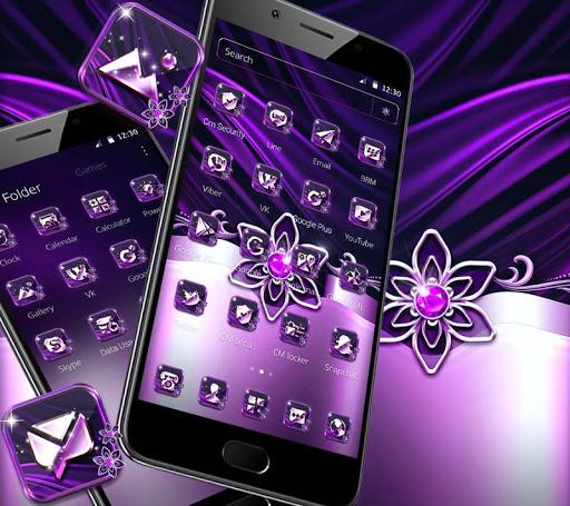 Purple Black Shiny Flower Launcher Theme 🌷 - Image screenshot of android app