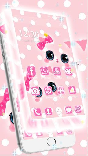 Pink kawaii Princess Kitty Theme - Image screenshot of android app