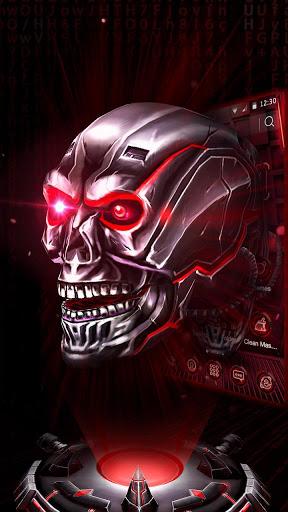 Neon Tech Skull 3D Theme - Image screenshot of android app