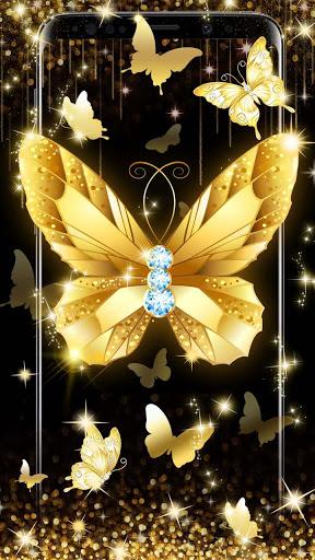 Gold Diamond Butterfly Theme - Image screenshot of android app