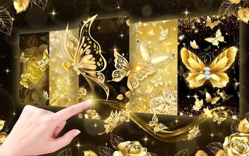 Gold Diamond Butterfly Theme - Image screenshot of android app