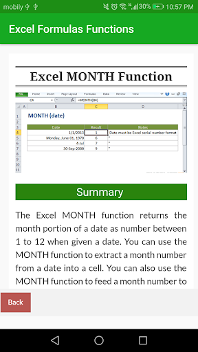 Learn Excel Formulas Functions - Image screenshot of android app