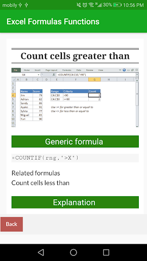 Learn Excel Formulas Functions - عکس برنامه موبایلی اندروید