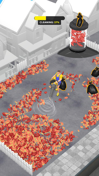 Leaf Blower—City Cleaning Game - Gameplay image of android game