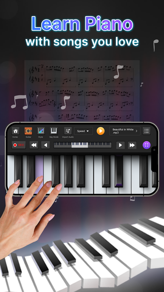 Learn Piano & Piano Keyboard - عکس برنامه موبایلی اندروید