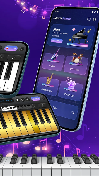Learn Piano with Keyboard - عکس برنامه موبایلی اندروید