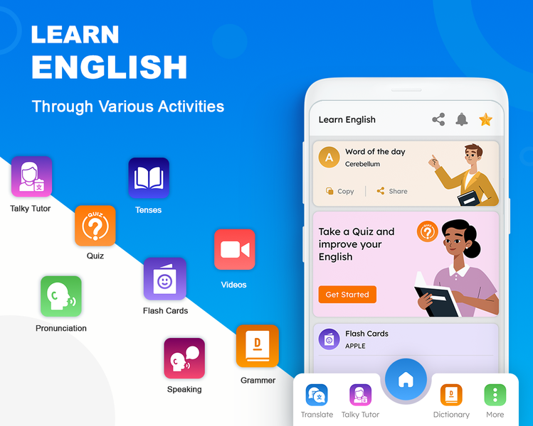 Learn English language - عکس برنامه موبایلی اندروید
