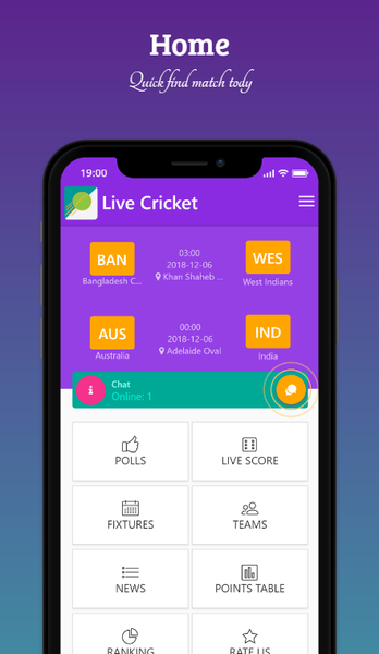 Live Cricket - عکس برنامه موبایلی اندروید