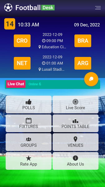 FootballDesk - Live Football - عکس برنامه موبایلی اندروید