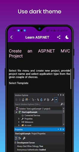 Learn ASP.NET - عکس برنامه موبایلی اندروید