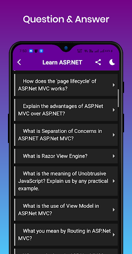 Learn ASP.NET - عکس برنامه موبایلی اندروید